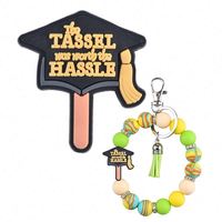 Gelang Manik-Manik Kustom dengan Manik Fokus Buatan Tangan untuk Hari Paskah, Hari Ibu, Hari Ayah, Hadiah untuk Perawat, Menampilkan Manik-Manik Silikon Kustom