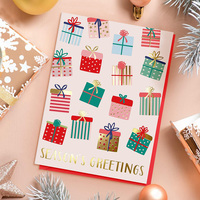Carte de voeux de Noël vintage personnalisée de haute qualité, estampage à chaud fait à la main, papier kraft, carte de voeux, enveloppe assortie