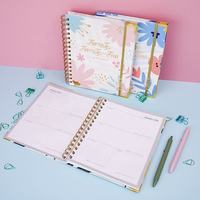Cahier à spirale personnalisé couverture en papier rafraîchissant non daté planificateur de budget mensuel hebdomadaire avec enveloppes à monnaie