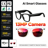 Lunettes Intelligentes Technologiques 1300w Pixels Rechargeables avec Reconnaissance d'Image WiFi, Étanchéité IPX-5 et Assistant IA