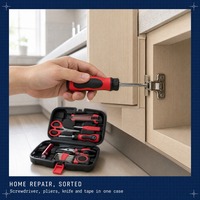 Ensemble d'outils de réparation ménagers 9 pièces, kit d'outils à main universels, boîte en acier au carbone, personnalisable OEM