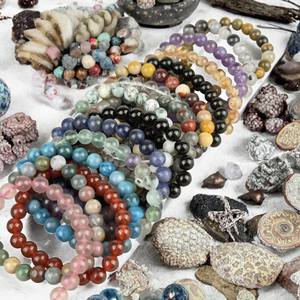 Pulsera Elástica de Cristal Natural, Cuentas de Piedras Preciosas de 8mm, Joyería Redonda Ajustable para Yoga, Regalo - Product Image 3
