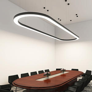 APP Control plafond suspendu lumière linéaire 30w 40w 50w suspendu bureau lumière dimmable linkable led latte lampe luminaire - Product Image 3