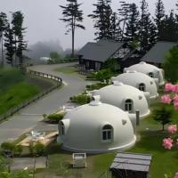 Dôme préfabriqué en forme de bol pour l'extérieur, cabine en EPS imperméable, hôtel, indice de résistance au feu de niveau B1, dôme géodésique modulaire pour complexe hôtelier