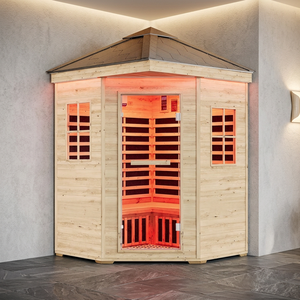 Outdoor <b>Sauna</b> 4 Person, Infrared <b>Saunas</b> for Home, Low EMF 2850W/240V/20A Spruce - Product Image 3