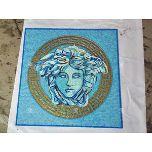 120x120cm vuông kính bức tranh tường hồ bơi nữ thần Medusa huy chương Gạch <span class=keywords><strong>Mosaic</strong></span> cho phòng ngủ phòng tắm khách sạn tường phòng và sàn nhà - Product Image 2