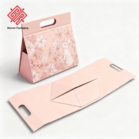 Boîte d'emballage haut de gamme écologique et recyclable Baoren avec poignée magnétique pliable, logo personnalisé, pliable, violet et blanc