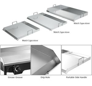 <span class=keywords><strong>Parrilla</strong></span> de Gas rectangular comercial Plancha de acero inoxidable para barbacoa, plancha para acampar al aire libre, bandeja para hornear con asa - Product Image 5