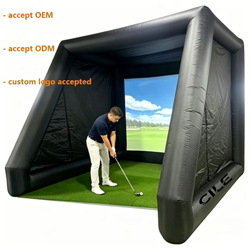 Inflatable Golf Simulator Enclosure Large Screen Indoor Golf Cage Fast ...
