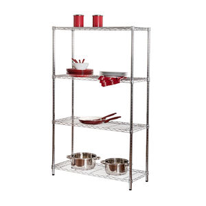 Estantería de alambre cromado ajustable de 4 estantes, almacenamiento de Metal multifuncional para garaje, baño, <span class=keywords><strong>armario</strong></span>, lavadero o cocina - Product Image 2