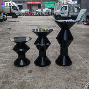 ชุดโต๊ะขนมทรงกรวยสีดำสแตนเลส 3 ชิ้น LEDA Modern Party Event Supplies สำหรับโรงแรมงานแต่งงาน - Product Image 4