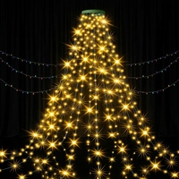 Hängende Weihnachtsstern-Lichterkette mit Mehrfarbiger Wasserfall-LED-Beleuchtung für Fenster, Zimmer, Festliche Dekoration und Atmosphärische Beleuchtung