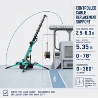 Mini-grue araignée sur chenilles de 1,2 tonne 380V, compacte et hydraulique, pour l'entretien d'équipements industriels, le remplacement de câbles et la manutention de matériaux en atelier