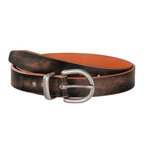 Cinturones de Hombre con Hebilla de Aleación con Logotipo Personalizado, Estilo Casual Clásico, Vintage, Desgastado, de Cuero Genuino, Impermeable, con Estampado Animal - Product Image 1