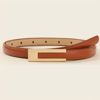 Ceinture fine vintage HQ en alliage de zinc noir avec texture classique effet crocodile et boucle triple anneau entrelacée en or poli