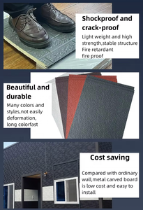 Arabia Saudita mejor Popular pared exterior sándwich Panel línea <span class=keywords><strong>de</strong></span> producción PU repujado Metal tallado Panel con lana/piedra modelo - Product Image 3