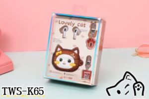 หูฟังบลูทูธไร้สาย TWS รูปแมวน่ารัก พร้อมจี้อะคริลิค สำหรับสาวๆ หูฟังแบบใส่ในหูขนาดเล็ก พร้อมเคสชาร์จแบบพวงกุญแจ - Product Image 2