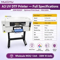 Nueva Impresora DTF de Tinta UV OEM A3 de Doble Cabezal para Personalizar Carcasas, Logotipos y Placas de Identificación, MOQ de 10 Unidades, Marca Privada