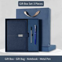 Coffret Cadeau Carnet en Cuir PU Premium avec Logo Personnalisé Doré en Relief, Couverture Rigide pour Cadeau d'Affaires d'Entreprise et de Direction