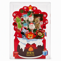 Ensemble de sucettes festives de Noël avec des motifs de Père Noël, bonhomme de neige et rennes, certifiées halal, bonbons durs pour les fêtes de famille et les coffrets cadeaux
