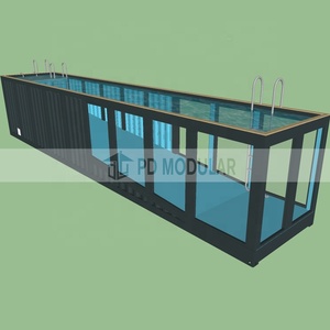 Thiết kế mới nhà máy bán hàng trực tiếp container hồ bơi bơi ngoài trời di động container hồ bơi với boong và có thể nhìn thấy thủy tinh - Product Image 4
