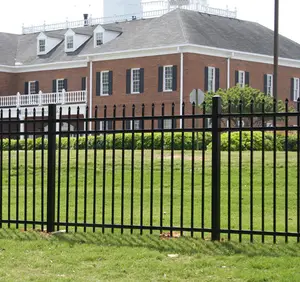 Personnalisé facilement assemblé, panneau de clôture en fer pour clôture de jardin arrière, revêtement en poudre de 6 pi x 8 pi