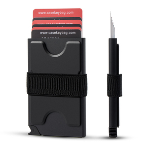 Étui multifonctionnel anti-perte en aluminium pour cartes intelligentes avec sangle et plaque, pour porte-cartes de crédit homme - Product Image 1