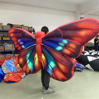 Scène de carnaval décoratif sauter papillon modèle personnalisé artistique publicité gonflable suspendu papillon LED