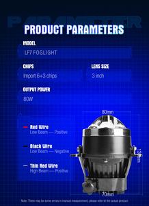 LF12 3 pouces Bi led Projecteur Universel 80 Watts Installation sans perte Bi Led Laser Projecteur Phare 9-16v 6500k Bi led Lens - Product Image 6