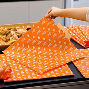 Custom Print logo Food-Grade Coated Virgin <b>Greaseproof</b> <b>Paper</b> for Burger Bread Packaging Takeaway Restaurants Fast Food Wrapping - Product Image 5