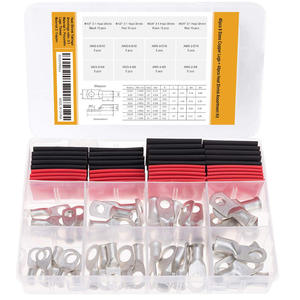 Kit d'assortiment de 80 cosses de câblage en cuivre, AWG 8 6 4 2, avec gaine thermorétractable, pour connecteurs de batterie, en cuivre pur - Product Image 1