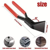 Pince à bordure coudée Xinweida avec poignée plastifiée, mâchoires dentelées antidérapantes, ensemble combiné multi-angles 3 pièces à bec plat