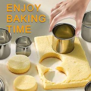 Directo de fábrica de acero inoxidable donut fondant pastel herramienta molde redondo para pastel mousse círculo 12 piezas a juegos cortadores de galletas - Product Image 3