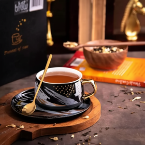 Tasses à café modernes en porcelaine imprimées abstraites Logo personnalisé Option étanche Passe au lave-vaisselle pour les marchandises de marque utilisées au détail - Product Image 1