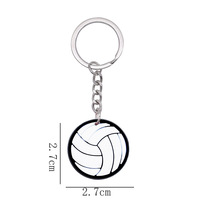Schattige volleybal sportcompetitie PVC rubberen sleutelhangers milieuvriendelijk klein formaat voor studenten bagage decoratie festival