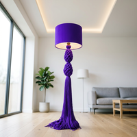 Lampe sur pied en corde de coton créative avec pompon, design unique, taille personnalisée, LED E27, décoration artistique moderne