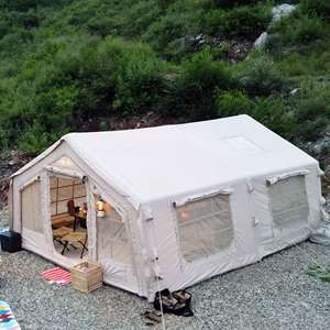 Tente gonflable portable de luxe 17,2 m² en tissu Oxford imperméable pour le camping quatre saisons avec double couche et installation facile - Product Image 1