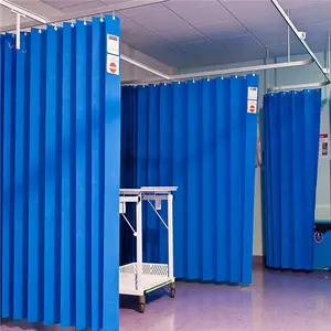 ستارة مستشفى قابلة للتخلص من الغبار 100% بولي بروبلين أزرق سميكة التقسيم الستار