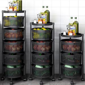 New Sale Rotating Storage Rack Round <b>Trolley</b> 360 Degree Rotation Kitchen Storage Organizer <b>Trolley</b> - Product Image 2