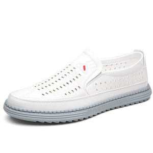 Chaussures bateau décontractées en cuir marron pour hommes, ajourées et respirantes, à enfiler, pour les loisirs, origine Wenzhou - Product Image 5