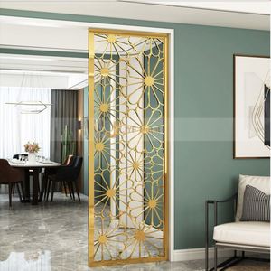 EX271 Luxury <b>Mirror</b> Gold Stainless Steel <b>Foldable</b> Durable Art Theme Decorative Screen Divider Modern Design Laser Cut Metal - Product Image 6