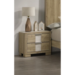 Driftwood Nightstand Two <b>Drawer</b> Wooden Bedroom Furniture <b>Storage</b> <b>Drawers</b> - Product Image 3