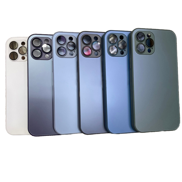 Bulk PC Transparent Clear Colorful Border Camera Holder Plastic Mobile Phone Case for iPhone 14 15