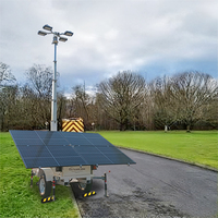 Tour d'éclairage solaire extérieure à montage au sol, mât de 4 à 9 m, haute performance, MPPT, silicium monocristallin, batterie lithium-ion, garantie 1 an