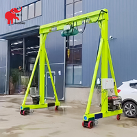 Mini-grue portique mobile et portable à hauteur réglable, capacité 500 kg, 1 tonne, 1,5 tonne, 2 tonnes, 3 tonnes, 5 tonnes, 8 tonnes, avec palan électrique