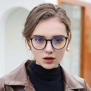 Monture de lunettes œil-de-chat 87013 en TR90, monture complète, protection anti-lumière bleue, lunettes d'ordinateur rondes unisexe - Product Image 2