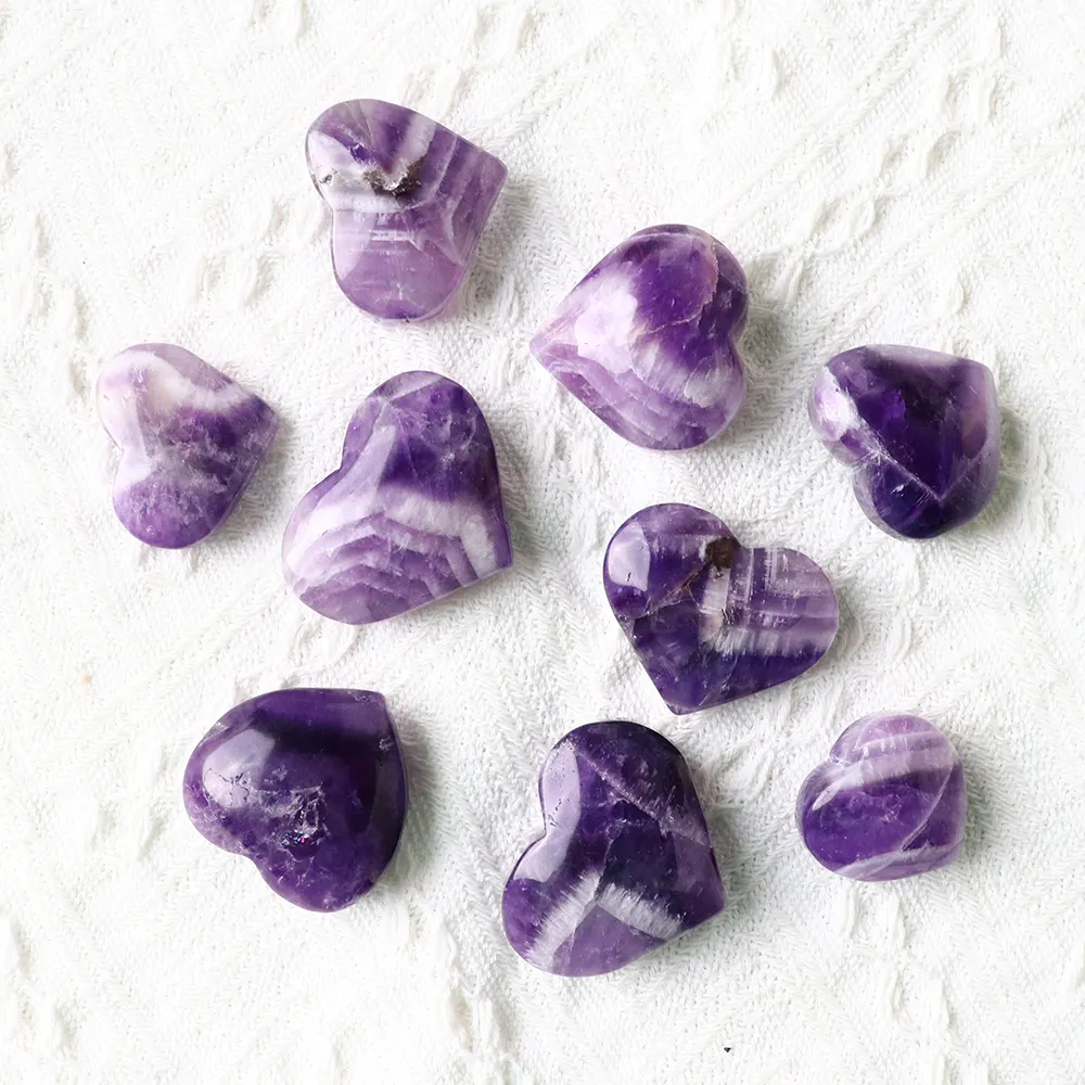 Factory products Wholesale Dream Amethyst Carvings Dream Amethyst heart for decoration & gifts