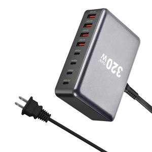 320W <b>Multi</b> Port GaN Fast <b>Charger</b> For Phone Computer Desktop Aluminum Alloy Type C USB PD QC <b>Charger</b> - Product Image 3
