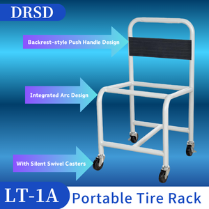 Support de pneus mobile DRSD LT-1A avec roues, chariot de rangement pour 1 pneu pour atelier - Product Image 4