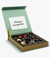 Boîte cadeau magnétique verte personnalisée de style livre avec un plateau à chocolat et un ruban en satin pour la distribution en gros de confiseries